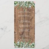 Eucalyptus Dusty Rose Menu | Greenery Floral Menükarte (Rückseite)