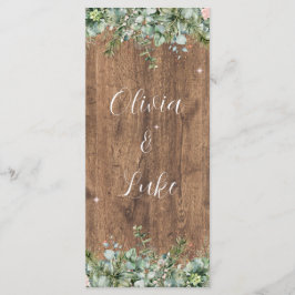 Eucalyptus Dusty Rose Menu | Greenery Floral Menükarte