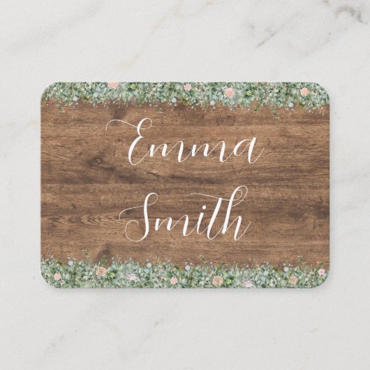 Eucalyptus Dusty Rose Place Cards | Greenery Platzkarte (Vorderseite)