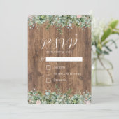 Eucalyptus Dusty Rose RSVP Card | Greenery Floral Einladung (Stehend Vorderseite)