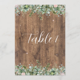 Eucalyptus Dusty Rose Table Numbers | Greenery Einladung