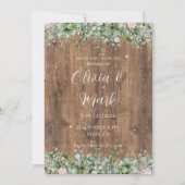 Eucalyptus Dusty Rose Wedding Invitation | Florals Einladung (Vorderseite)