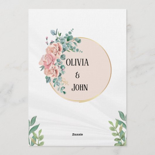 Eucalyptus Elegance Wedding Invitation Einladung (Rückseite)