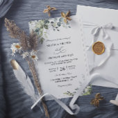 Eucalyptus Elegant Modern Budget QR Code Wedding Einladung