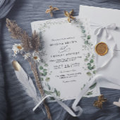 Eucalyptus Elegant Modern Rustic QR Code Wedding Einladung