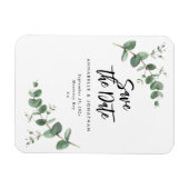 Eucalyptus elegant modern wedding save the date magnet (Horizontal)