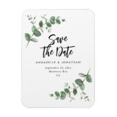 Eucalyptus elegant modern wedding save the date magnet (Vertikal)