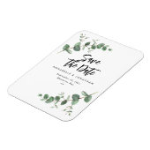Eucalyptus elegant modern wedding save the date magnet (Linke Seite)