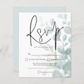 Eucalyptus Elegant Script Wedding RSVP (Vorne/Hinten)