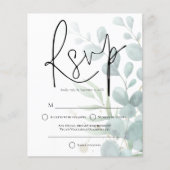 Eucalyptus Elegant Script Wedding RSVP (Vorderseite)