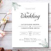 Eucalyptus Elegant Wedding Invitation Flyer