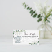 Eucalyptus Elephant Baby Duwer Diaper Raffel Begleitkarte (Stehend Vorderseite)