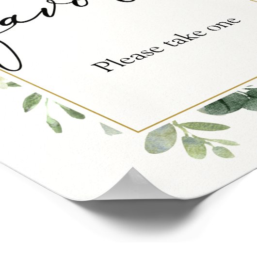 Eucalyptus Favors Sign Poster (Ecke)