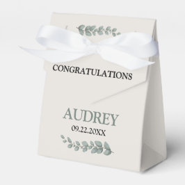 Eucalyptus Floral Baby Shower 3"w x 1.5"l x 3.25"h Geschenkschachtel