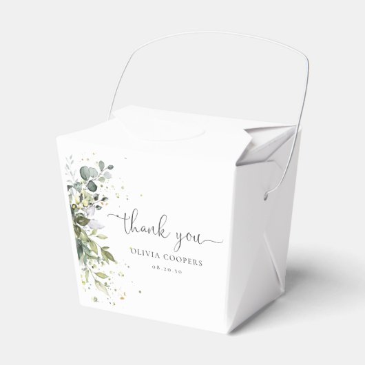 Eucalyptus Floral Greenery Baby Shower Favor Box Geschenkschachtel (Vorderseite)