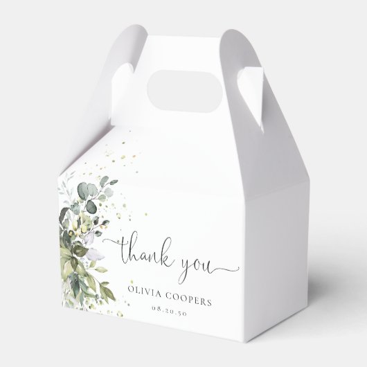 Eucalyptus Floral Greenery Baby Shower Favor Box Geschenkschachtel (Vorderseite)
