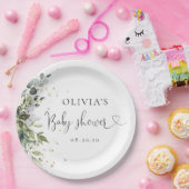 Eucalyptus Floral Greenery Baby Shower Pappteller (Party)