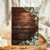 Eucalyptus Floral Greenery Rustic Wood Wedding Einladung
