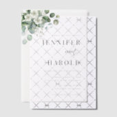 Eucalyptus Floral Minimal Plain Wedding Pergament Einladungen (Versetzt (Einladung))