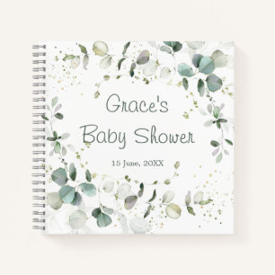 Eucalyptus Foliage Baby Shower Spiral Notebook Notizblock