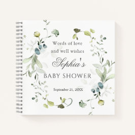 Eucalyptus Foliage Baby Showroom Gästebuch Notizblock