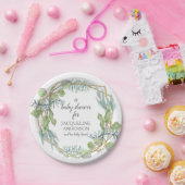 Eucalyptus Foliage Babydusche in moderner Aquarell Pappteller (Party)