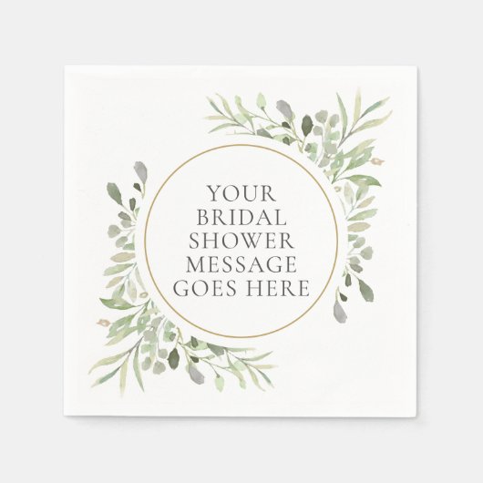 Eucalyptus Foliage Blätter Brautparty Serviette (Vorderseite)