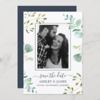 Eucalyptus Foliage Blue Botanic Save the Date
