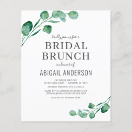 Eucalyptus Foliage Bridal Brunch Einladung Flyer