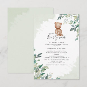 Eucalyptus Foliage Couples Baby Shooter Einladung