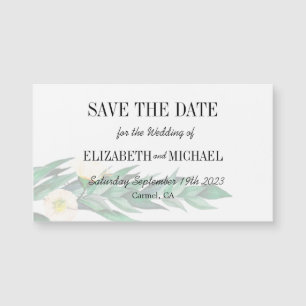 Eucalyptus Foliage Elegant Wedding Save the Date Magnetkarte