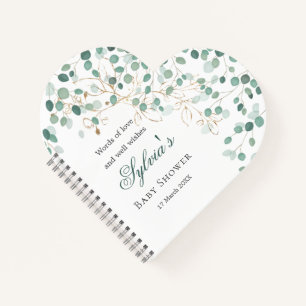 Eucalyptus Foliage Gold Blätter Baby Shower Notebo Notizblock