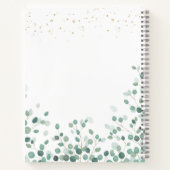 Eucalyptus Foliage Gold Blätter Baby Shower Notebo Notizblock (Rückseite)