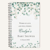 Eucalyptus Foliage Gold Blätter Baby Shower Notebo Notizblock (Vorderseite)