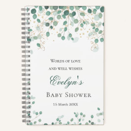 Eucalyptus Foliage Gold Blätter Baby Shower Notebo Notizblock