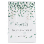 Eucalyptus Foliage Gold Blätter Baby Showmedium Mittlere Geschenktüte (Rückseite)