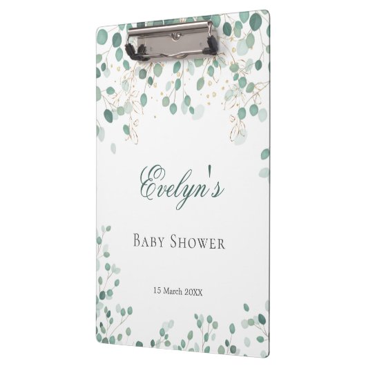 Eucalyptus Foliage Gold Blätter Babydusche Klemmbrett (Links)