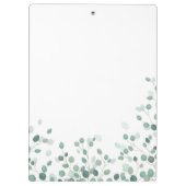 Eucalyptus Foliage Gold Blätter Babydusche Klemmbrett (Rückseite)