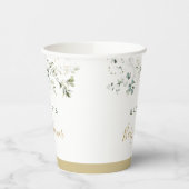 Eucalyptus Foliage Gold Gender Neutral Baby Dusche Pappbecher (Links)