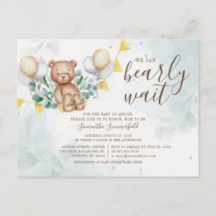 Eucalyptus Foliage Greenerenerary Bear Blush Baby Einladungspostkarte