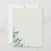 Eucalyptus Foliage Greenerenerity Couples Baby Sho Einladung (Rückseite)