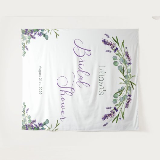 Eucalyptus Foliage Lavender Blume Brautparty Wandteppich (Vorderseite (Horizontal))