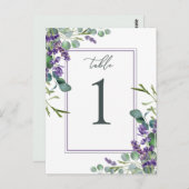Eucalyptus Foliage Lavender Blume Tischnummer (Vorne/Hinten)