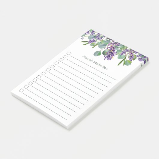 Eucalyptus Foliage Lavender Blume | To Do List  Post-it Klebezettel (angewinkelt)