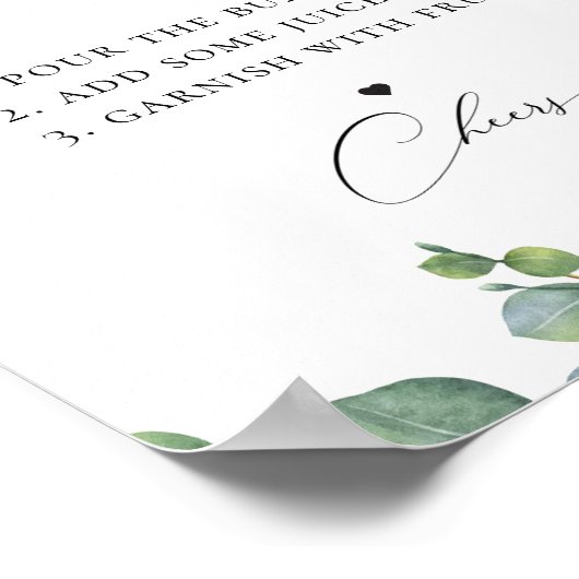 Eucalyptus Foliage Mimosa Bar Poster (Ecke)