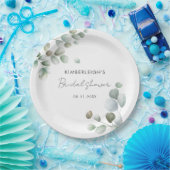 Eucalyptus Foliage Script-Brautparty Pappteller (Party)