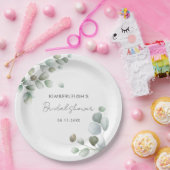 Eucalyptus Foliage Script-Brautparty Pappteller (Party)