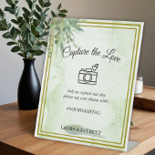 Eucalyptus Foliage Wedding Foto Gästebuch Sockelschild