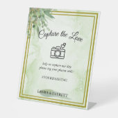 Eucalyptus Foliage Wedding Foto Gästebuch Sockelschild (Vorderseite)