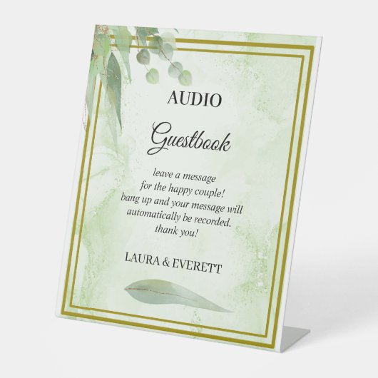 Eucalyptus Foliage Wedding Telefon Gästebuch Sockelschild (Vorderseite)